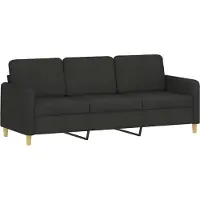 vidaXL Ensemble de canapés 2 pièces avec coussins Tissu noir