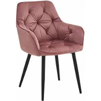 Leobert Chaise JORK - velours rose / pieds noirs x 1
