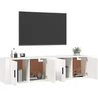 vidaXL Armoires murales TV 2 pcs. Blanc 100x34,5x40 cm