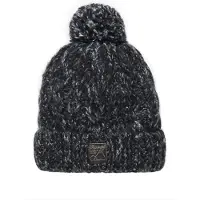 Superdry Bonnet Superdry Torsade Tweed Femme Noir