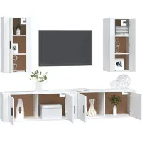 vidaXL Ensemble de 4 armoires TV blanc en bois composite