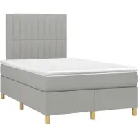 vidaXL Lit boxspring avec matelas gris clair 120x190 cm Tissu