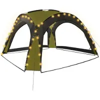 Syfax Tente de réception avec LED et 4 parois 3,6x3,6x2,3 m Vert