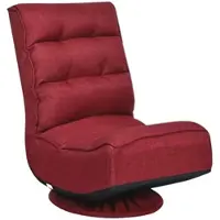 Costway Chaise de sol pivotante à 360° Fauteuil de sol avec dossier réglable en 5 positions Canapé de sol pouvant supporter 150 kg Lazy Sofa rouge