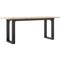 vidaXL Table basse piètement en O 110x40x45 cm pin massif & acier