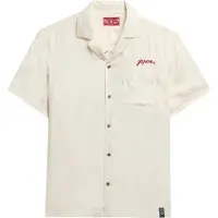 Superdry pour homme. M4010938A Chemise Suika de Marchand blanc cassé (XL), Casuel, Coton, Manche courte