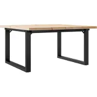 vidaXL Table basse piètement en O 90x90x45,5cm pin massif & acier