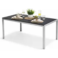 Mojawo Alu Nonwood Table de jardin Table d'extérieur argent/noir 150x90cm