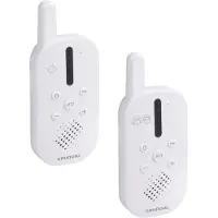 Grundig Écoute-bébé audio DECT - Écoute-bébé avec portée de 150 m - Unité parents-enfants - avec affichage sonore LED et fonction interphone - Accessoires pour chambre d'enfant - Blanc