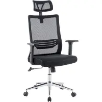 Techly Fauteuil de bureau pivotant , dossier ventilé, appui-tête