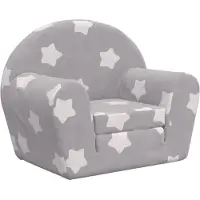 vidaXL Canapé-lit pour enfants gris clair étoiles peluche douce
