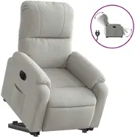 vidaXL Fauteuil relax Releveur électrique Gris clair Tissu microfibre