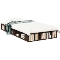 vidaXL Cadre de lit marron imitation chêne 90x190 cm bois composite
