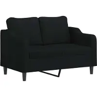 vidaXL Canapé à 2 places Noir 120 cm Tissu