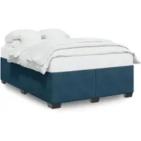 vidaXL Sommier bleu 160x200 cm velours