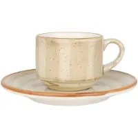 Bonna Aura Terrain - Tasses à Espresso et soucoupes - 80 cc - Porcelaine - set de 6 pièces