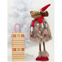 Saska Garden Cerf en peluche décoratif de Noël 67cm