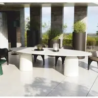 Casa Padrino Table de jardin de luxe blanc mat 300 cm - Mobilier de jardin et d'hôtel