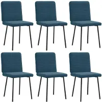 vidaXL Chaises de salle à manger 6 pcs. Bleu velours