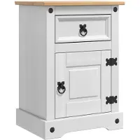 vidaXL Table de chevet avec tiroir Blanc 45 x 35 x 64 cm Pin massif