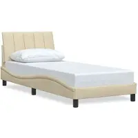 vidaXL Cadre de lit sans matelas "Hanko" Crème 80x200 cm Tissu