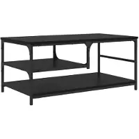 vidaXL Table basse noire imitation chêne 90 x 49 x 40 cm Bois composite