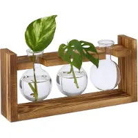 Relaxdays Reagenzglas-Vase (1 x, 28 x 6.5 x 13 cm, 0.14 l)
