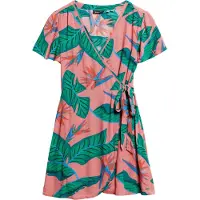 Superdry Femme Robe Courte Portefeuille Imprimée Rose Taille: 42