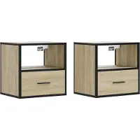 vidaXL Tables de chevet murales 2 pcs chêne sonoma 40x31x39,5 cm