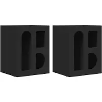 vidaXL Table de chevet 2 pcs Noir 40 x 35 x 50 cm Bois d'ingénierie