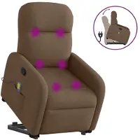 vidaXL Fauteuil de massage avec releveur Marron Tissu