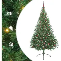 vidaXL Sapin de Noël artificiel pré-éclairé Vert 240 cm PVC