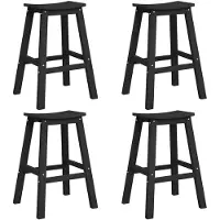 vidaXL Ensemble de bar de jardin 4 pcs noir HDPE