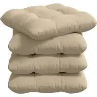 vidaXL Coussins de siège 4 pcs Crème 40 x 40 cm Tissu en microfibre