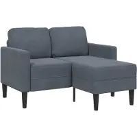 vidaXL Canapé 2 places avec chaise longue en L gris foncé 125 cm velours