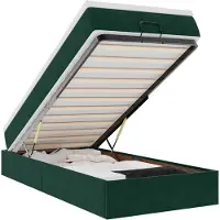 vidaXL Lit ottoman avec matelas vert foncé 100x200 cm velours