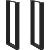 vidaXL Pieds de table console en forme de U 2 pcs. noir 28x(72-73) cm acier