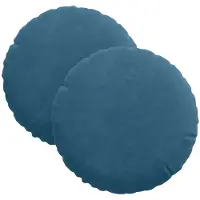vidaXL Coussins de siège 2 pcs Bleu Ø 40 x 13 cm Velours