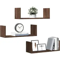 vidaXL Étagères murales 3pcs chêne marron 58x18x18cm bois d'ingénierie