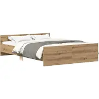 vidaXL Cadre de lit sans matelas Chêne Artisan 120x190cm Bois composite