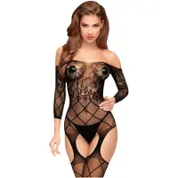 Penthouse Top-Notch - ensemble résille ouvert - noir