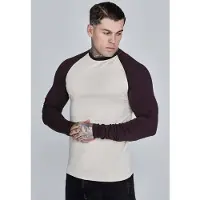 SikSilk T-Shirt écru / brun foncé