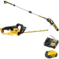 DeWalt DCMPSH56KIT 18V Li-ion Scie À Chaîne Télescopique Sans Fil (DCMPS567N) + Taille-haie À Batterie (DCMHT563N) - Set (2x 5.0Ah)