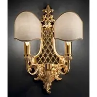 Casa Padrino Luxus Barock Doppel Wandleuchte Gold / Ivoire 30 x 16 x H. 41 cm - Lampe murale somptueuse de style baroque - Luminaires baroques - Noble & Somptueux - Qualité de luxe - Italy
