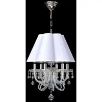 Demotex GmbH Casa Padrino Luxus Barock Kristall Hängeleuchte Silber / Weiß Ø 45 x H. 66 cm - Lampe à suspension somptueuse avec verre en cristal de Bohème - Suspensions de luxe de style baroque - Noble & Somptueux