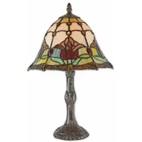 Casa Padrino Lampe de table Tiffany Art nouveau Multicolore / Marron H. 40 cm - Lampes Tiffany