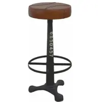 Casa Padrino Tabouret de style industriel Noir / Marron H. 60 cm - Meubles de style industriel