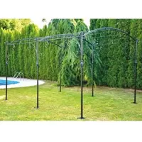 Casa Padrino Pergola en fer forgé Art Nouveau Noir 300 cm - Meubles de jardin