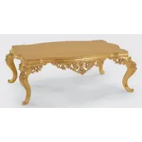Demotex GmbH Casa Padrino Luxus Barock Couchtisch Gold 120 x 90 x H. 46 cm - Table de salon en bois massif de style baroque, fabriquée à la main - Meubles baroques somptueux