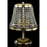 Casa Padrino Luxus Barock Kristall Tischlampe Gold Ø 25 x H. 32 cm - Somptueuse lampe tabouret avec verre en cristal de Bohème - Luminaires en cristal baroque
